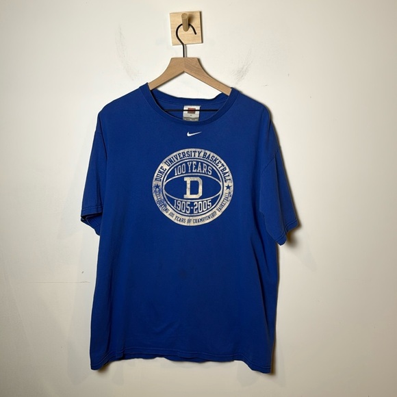 Nike 2005 Duke Blue Devils 100 Year Anniversary Center Check Men's Tee Shirt XL - Picture 1 of 8